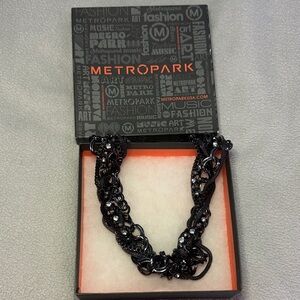 Metropark Elegant Black Chain Necklace